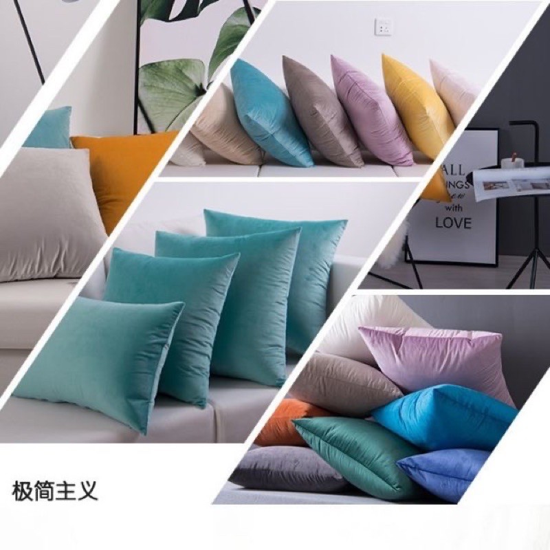 Gối tựa lưng sofa vải nhung Sheen bêding siêu mịn trang trí cao cấp ( ảnh thật)