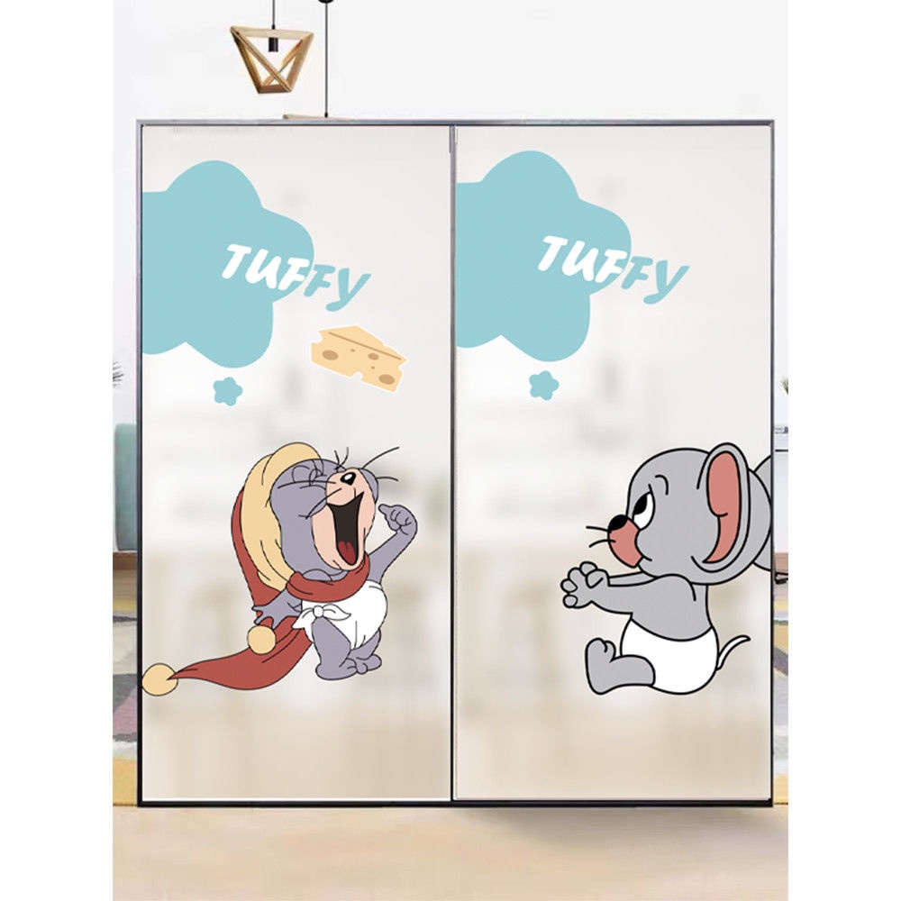 Phim Dán Kính Mờ Chống Nhìn Trộm Chống Nhìn Trộm Họa Tiết Hoạt Hình Dễ Thương