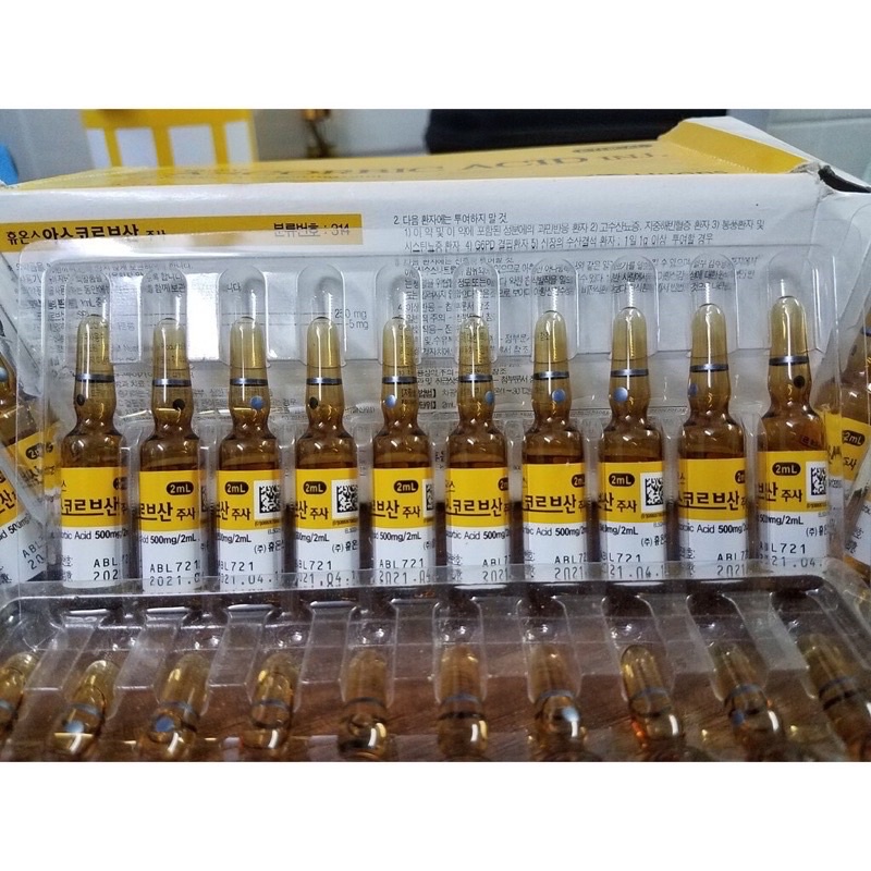 Vitamin C  vỉ 10 ống Hàng Xịn chuyên dùng mix cấy tảo hồng sâm trông spa tmv