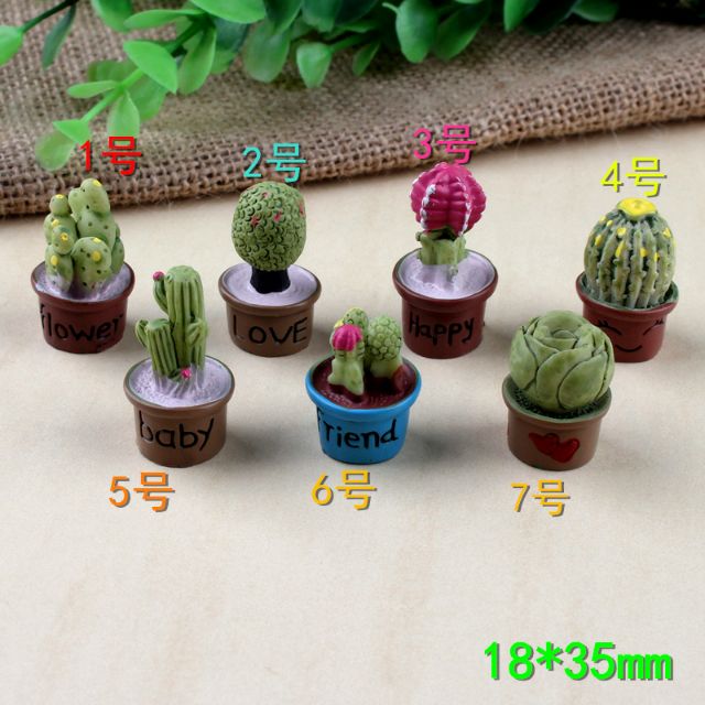 Mô hình chậu Cây xương rồng mini trang trí nhà búp bê tiểu cảnh DIY bonsai decor dễ thương DollHouse THU NHỎ miniature