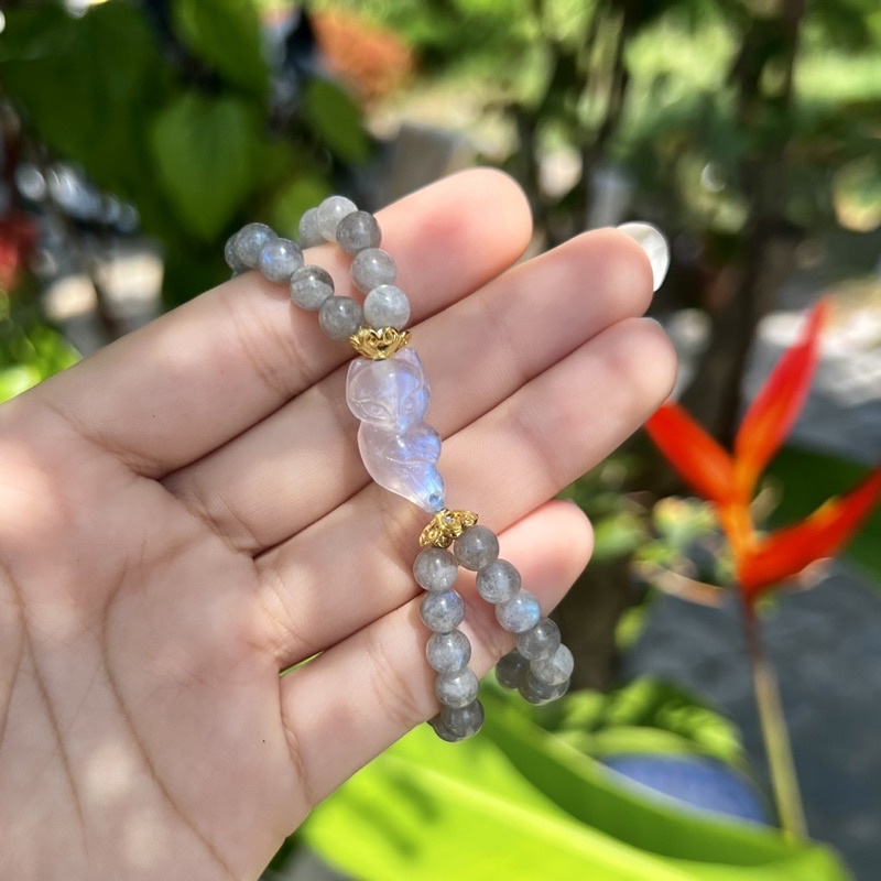 Vòng tay hồ ly moonstone