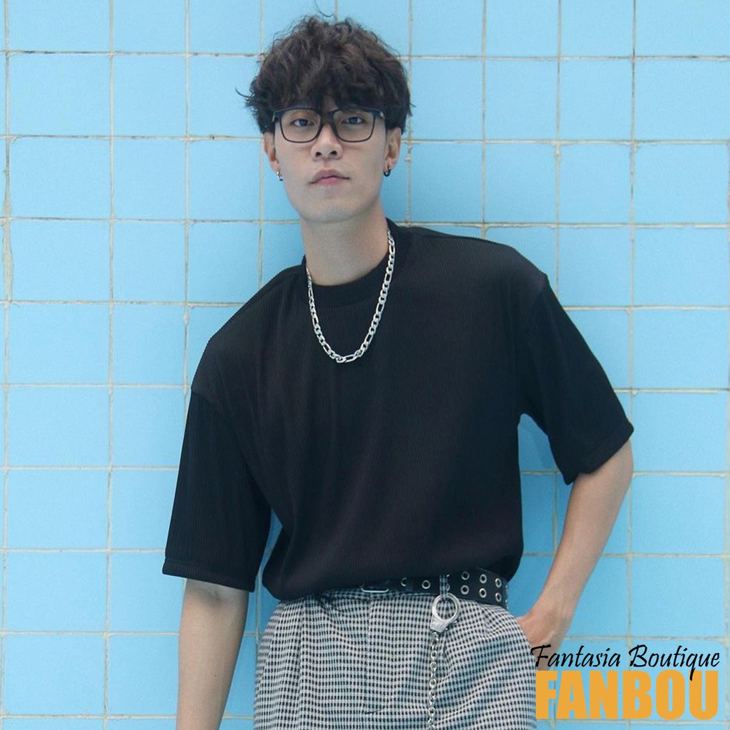 Áo Thun Nam Gân Len Cổ Lọ 6 Phân Tay Ngắn | BigBuy360 - bigbuy360.vn