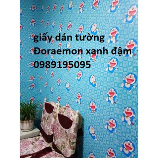 GIẤY DÁN TƯỜNG DOREMON XANH ĐẬM