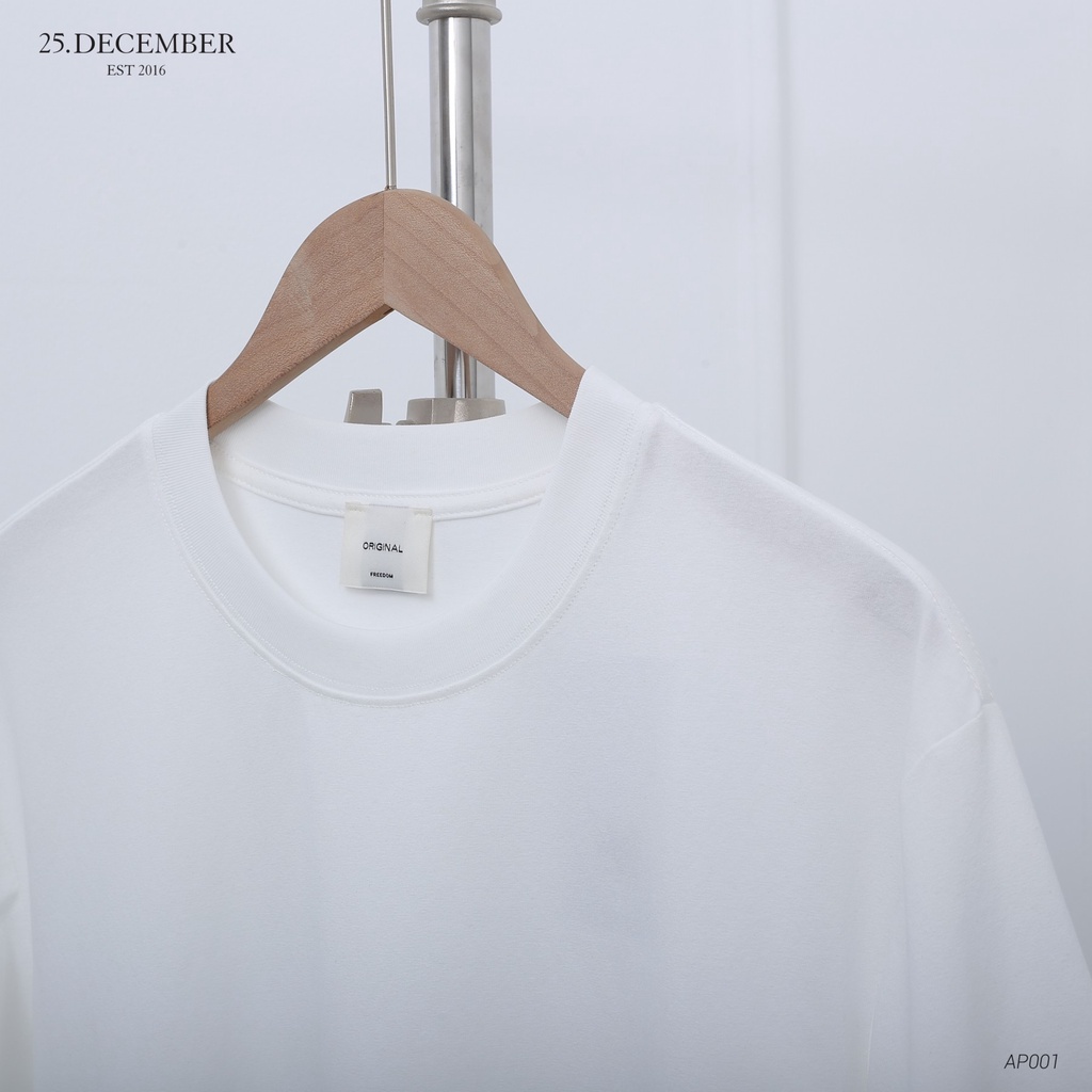 Áo phông trơn basic, chất vải cotton dầy dặn, phom dáng đẹp - 25.December AP001