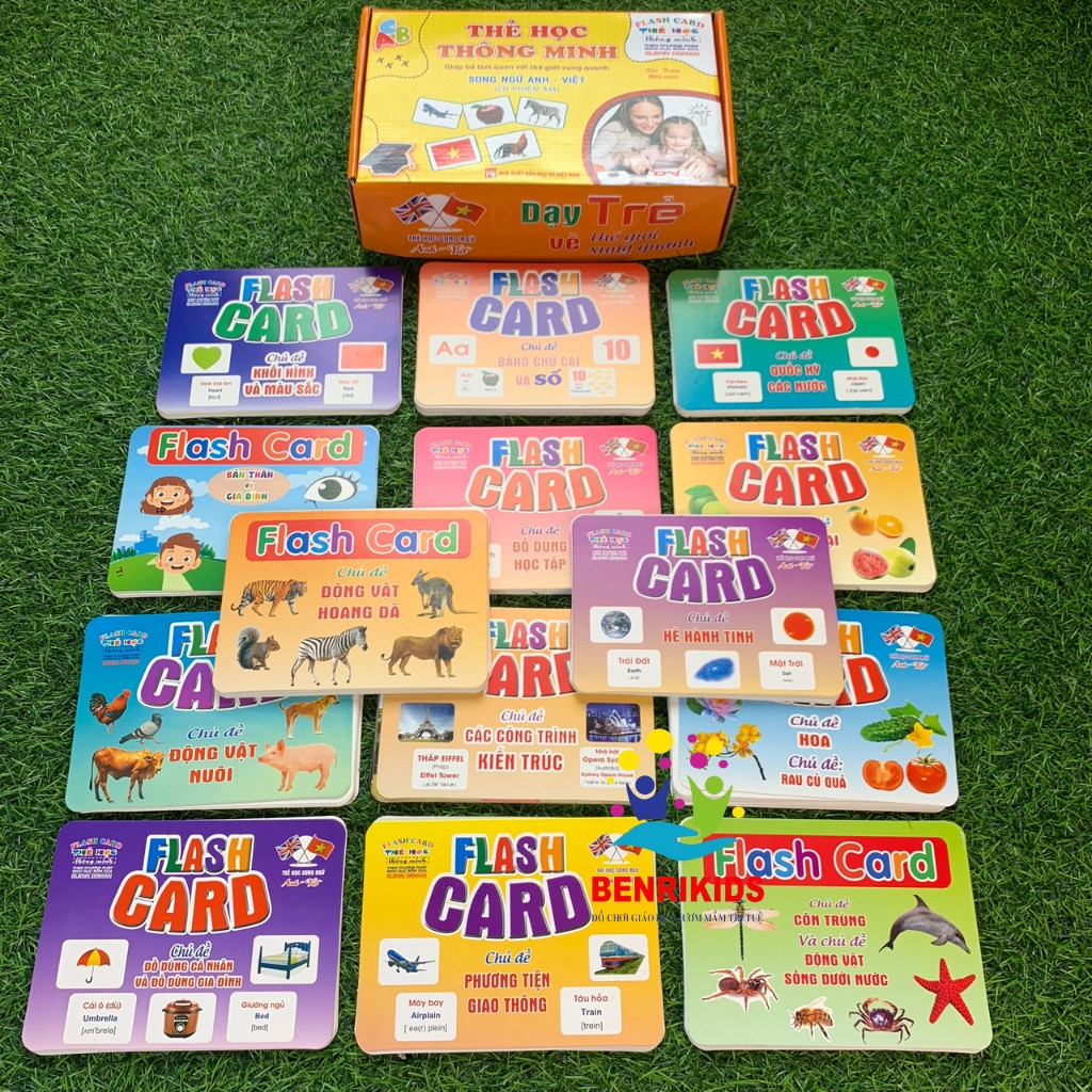 Bộ Thẻ Học Thông Minh 14 Bộ 18 Chủ Đề Song Ngữ Cho Bé - Đồ Chơi Thông Minh
