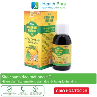 Siro ho chanh đào mật ong hd giảm ho, viêm họng, khản tiếng, tiêu đờm - chai 100ml