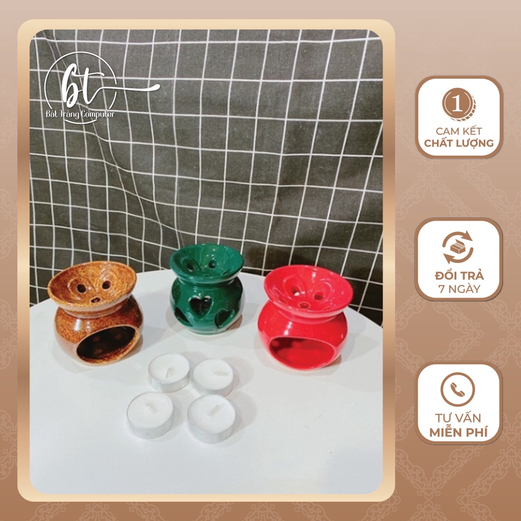 Bếp đốt bồ kết, thảo mộc Bát Tràng, tặng nến cho khách dùng thử - BT064