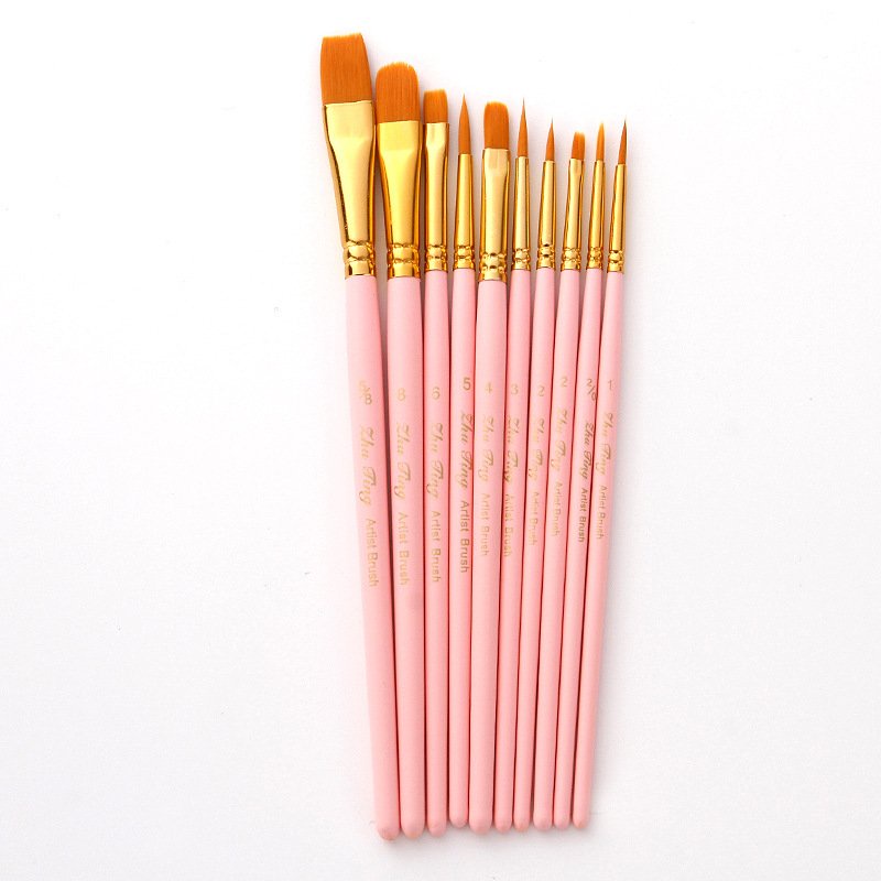 [10 cọ] Set Cọ Chuyên Dụng Để Tô Vẽ Tranh Sơn Dầu Số Hóa, Màu Nước Acrylic