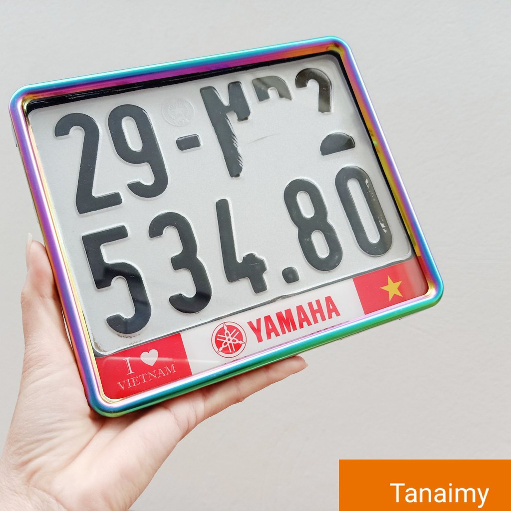 Khung biển sỗ xe máy trang trí logo honda có kính Full phụ kiện