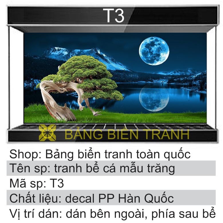 Tranh hồ cá mẫu trăng T3