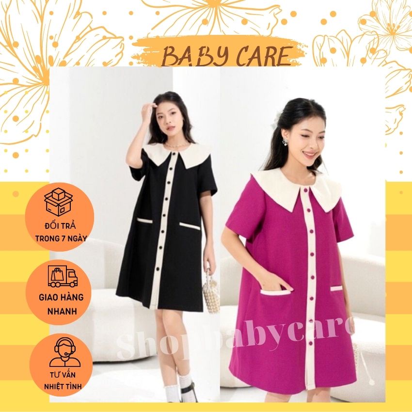 ĐẦM BẦU DÁNG XUÔNG THIẾT KẾ CÚC VIỀN BỌC- VÁY BẦU VÀ SAU SINH CÔNG SỞ ĐỆP CHO MẸ BẦU DIỆN ĐỒ