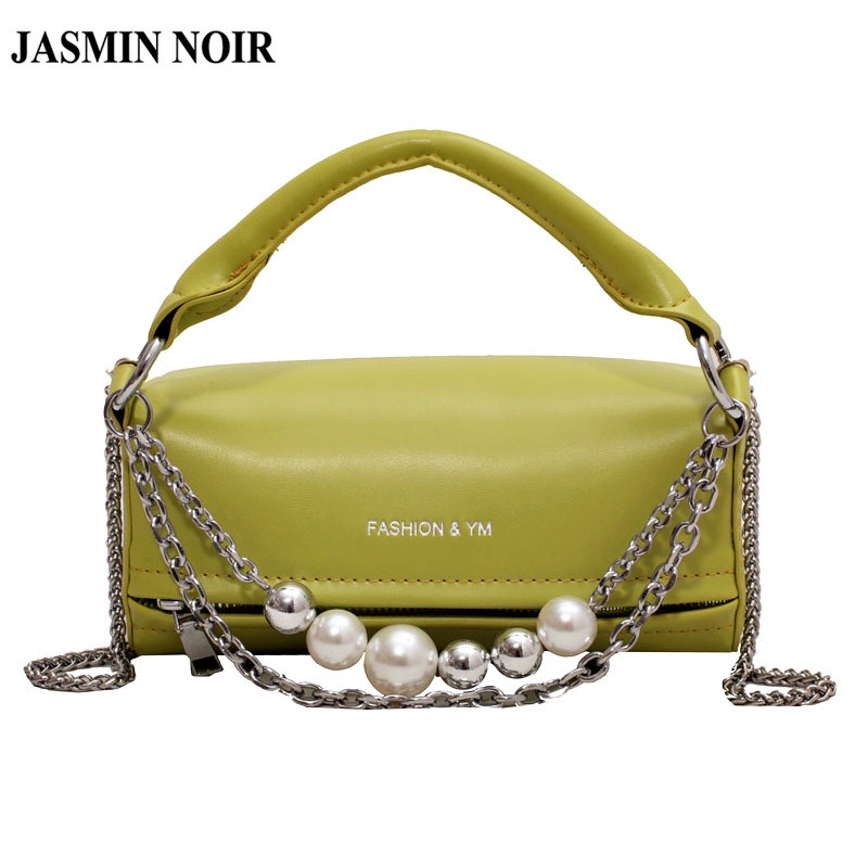 Túi Xách JASMIN NOIR Da PU Hình Gối Phối Dây Xích Thời Trang Cho Nữ