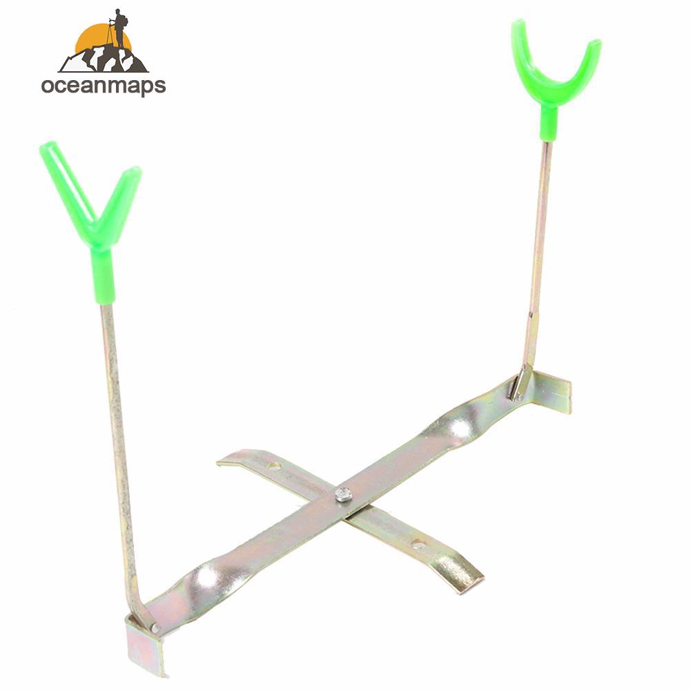 ❤OCEAN❤High Quality Dual Head Foldable Ice Fishing Rod Pod Stand Holder Rack Bracket Support