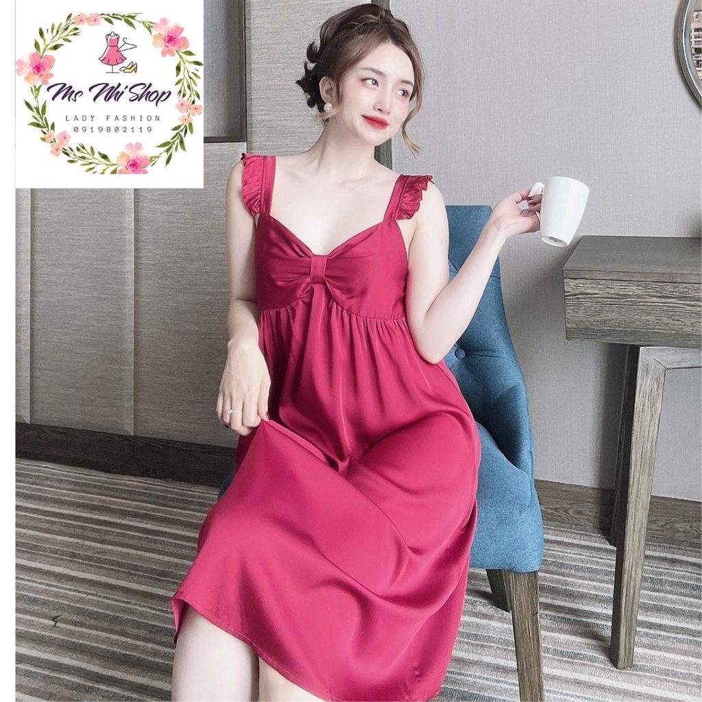 Đầm ngủ tay cánh tiên nhúng ngực dễ thương