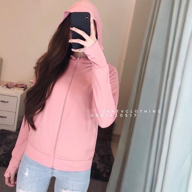 Áo chống nắng GU 2 lớp hàng loại 1, Áo chống nắng nữ dáng ngắn