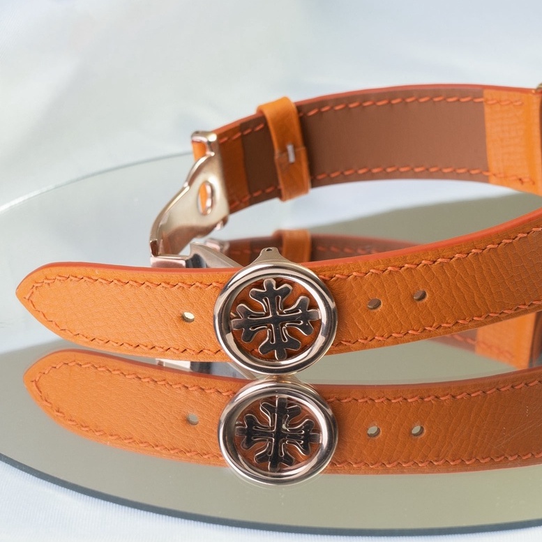 Dây da thủ công Epsom cam dành cho iWatch, đồng hồ thông minh, đồng hồ cơ DDTC113
