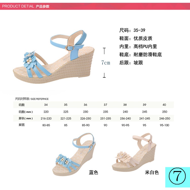 Giày Sandal Đế Xuồng Cao Gót Hở Ngón Thời Trang Mùa Hè Hàn Quốc Kiểu Mới Dành Cho Nữ 7cm 2022