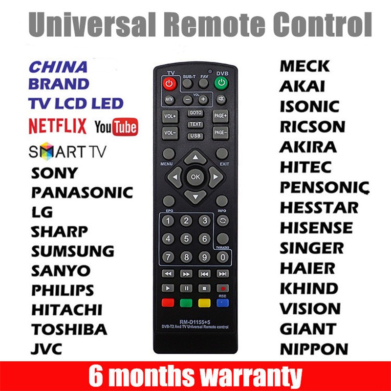 Điều Khiển Từ Xa Rm-D1155+5 Cho Tv Dvd Dvb-t2/s2/k3/k2 Mytv D1155+5