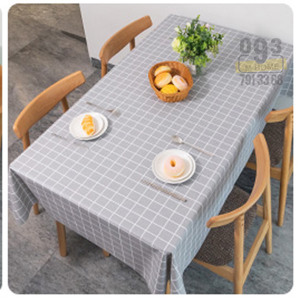 Khăn Trải Bàn Caro, Khăn Lót Chén Dĩa Chịu Nhiệt 180x138 cm