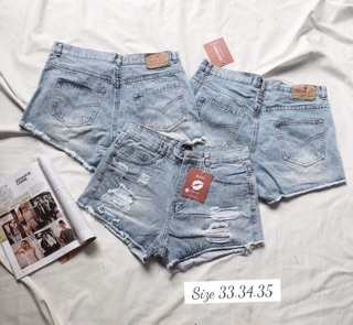 QUẦN SHORTS JEANS NỮ RÁCH