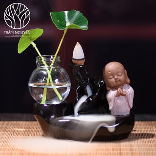 Tháp trầm hương khói ngược - Mã TC034 - Tặng kèm 3 nụ trầm hương thảo dược cao cấp Trầm Nguyên
