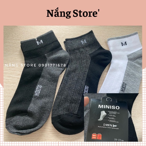Tất Nam Miniso Xuất Nhật Loại 1 - Tất Nam Cổ Ngắn Chống Hôi Chân