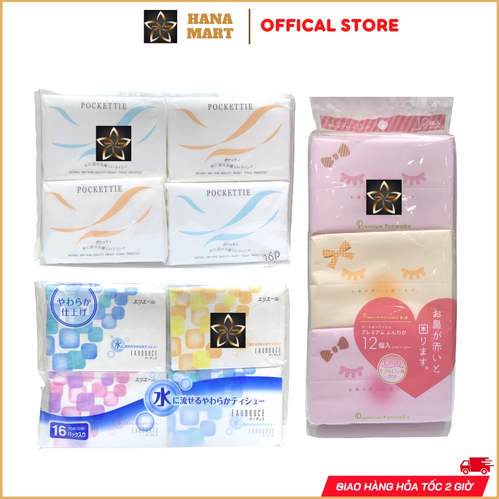 Set 12 - 16 khăn giấy Nhật Bản bỏ túi cao cấp siêu mềm mịn