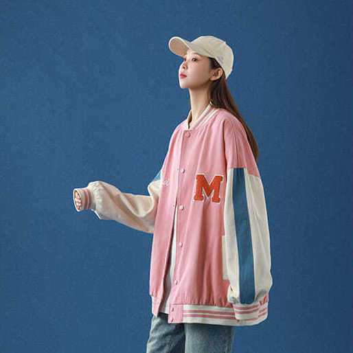 Áo Khoác Bóng Chày Form Rộng Phối Màu Thời Trang Cho Nữ | BigBuy360 - bigbuy360.vn