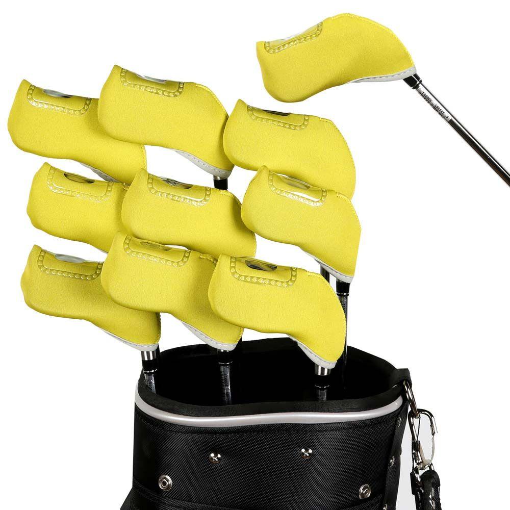 IVORY Bộ 10 Vỏ Bọc Bảo Vệ Đầu Gậy Đánh Golf Bằng Sắt Siêu Bền Tiện Dụng Ốp