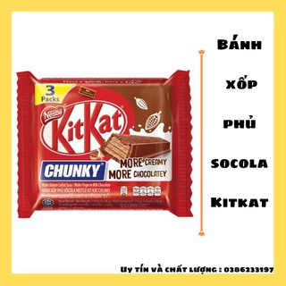 Gói 3 thanh Bánh xốp phủ socola sữa Kit kat chunky gói 114g