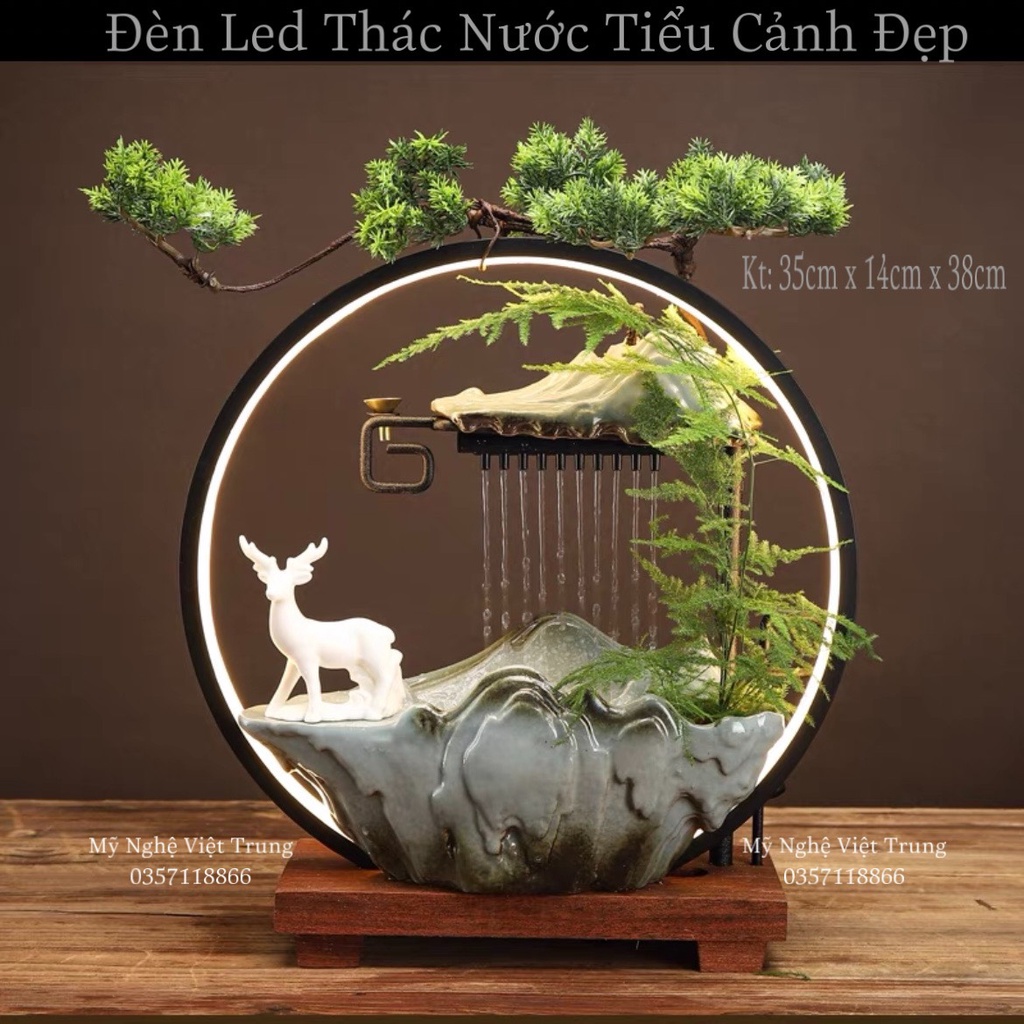 Thác Nước Non Bộ, Đèn Led Thác Nước Decor Trang Trí