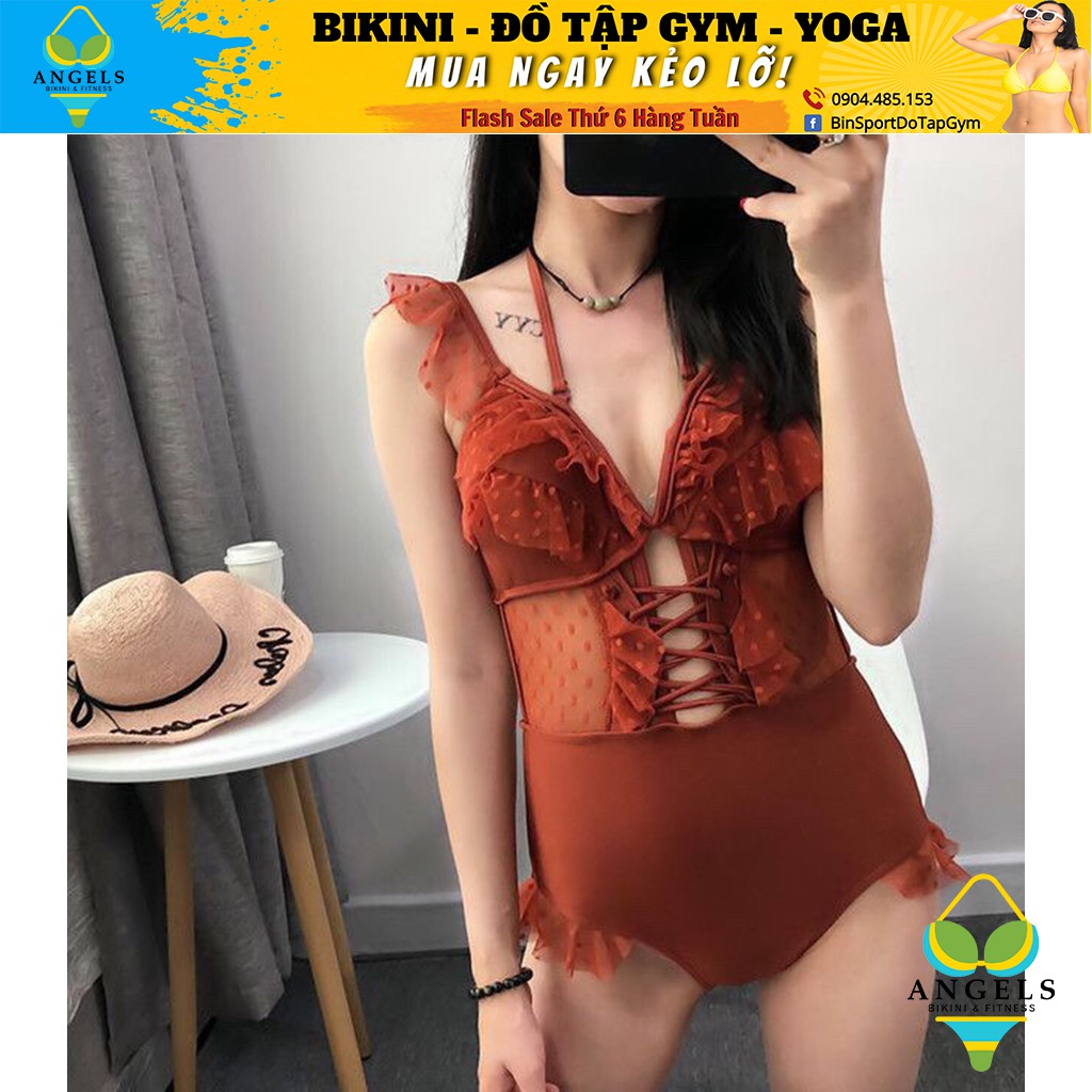 Bikini,Bộ Đồ Bơi Body Phối Voan Cao Cấp, 2 Màu Cam Đất, Đen , Hàng Nhập Đủ Size M L XL, BHN010 | BigBuy360 - bigbuy360.vn