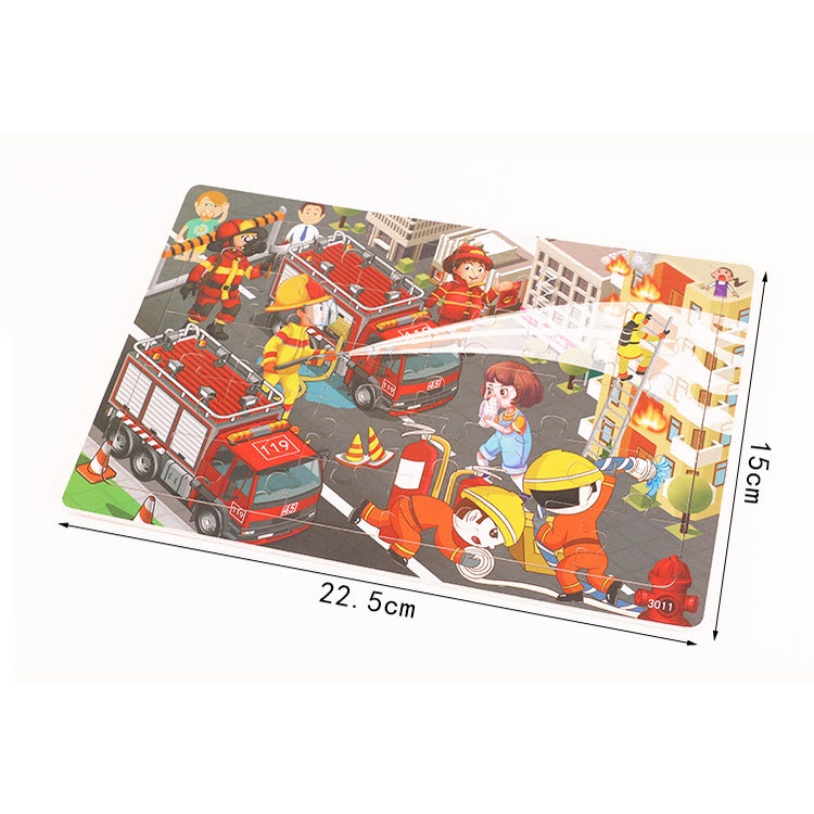 Bộ 30 Miếng Xếp Hình Bằng Gỗ Họa Tiết Hoạt Hình Dễ Thương Cho Bé