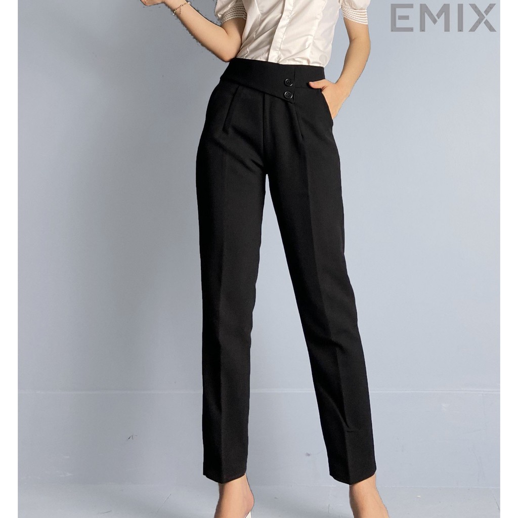 Quần tây công sở tuyết mưa màu đen 805 EMIX | BigBuy360 - bigbuy360.vn