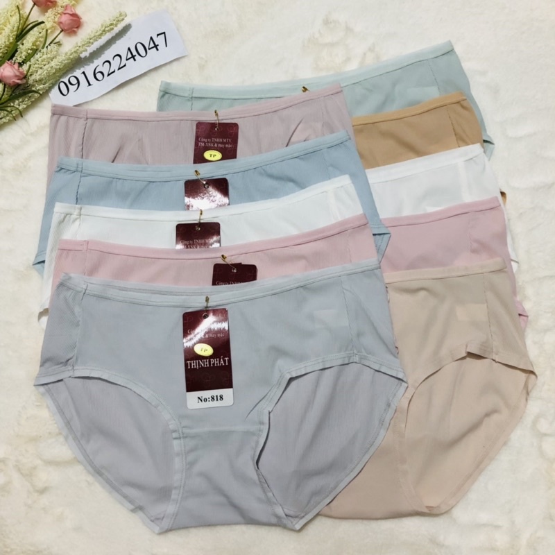 Set 5 Quần lót nữ Thịnh Phát cotton gân tăm, quần chíp nữ siêu nhẹ cực êm hàng cao cấp
