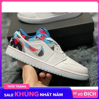 Giày jd cổ thấp trắng xanh, giày jd trắng xanh_NAMTHAOAB