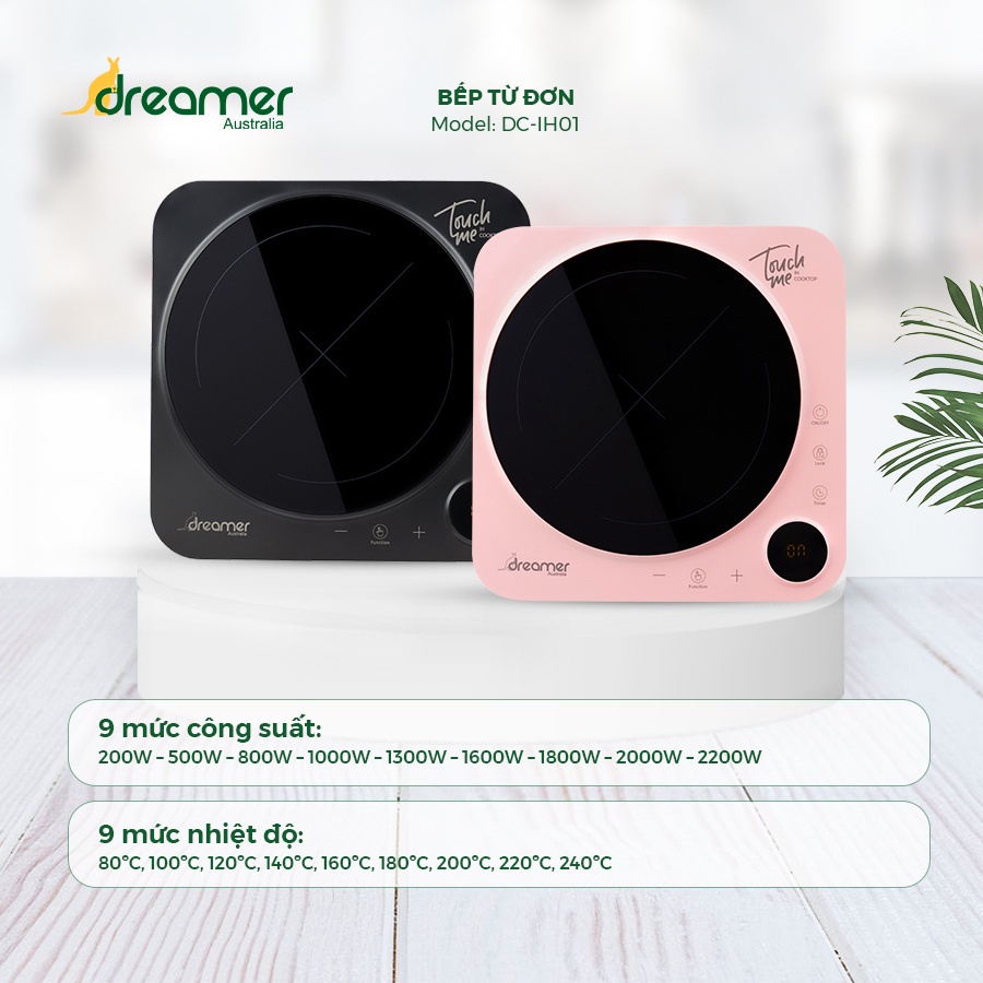 Bếp điện từ đơn Dreamer DC-IH01, công suất 2200W, Hàng chính hãng, Bảo hành 12 tháng