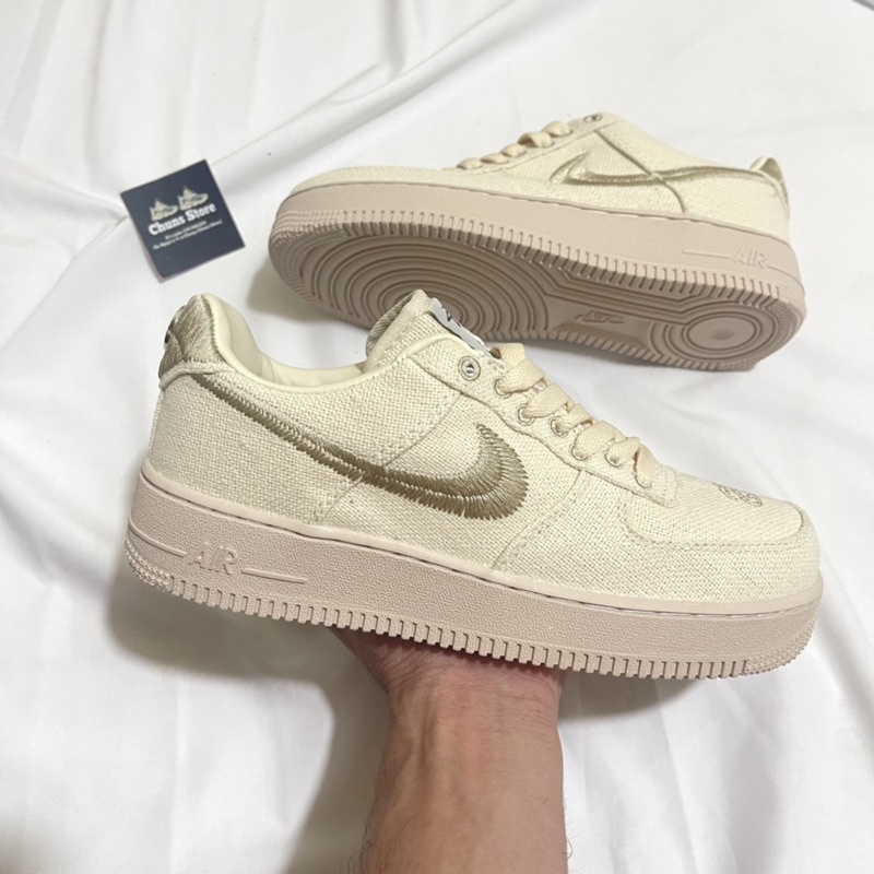 Giày AF1 vải kem canvas cao cấp⚡️FREESHIP ⚡️, giày air force 1 kem be da trơn mới
