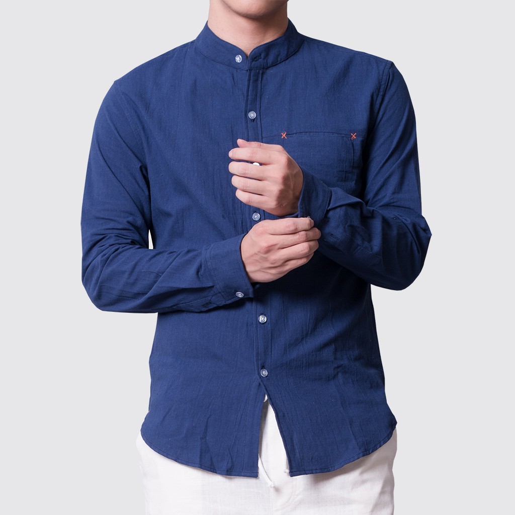 [Mã FAMALLT5 giảm 15% đơn 150K] Áo Sơ Mi Dài Tay Cổ Tàu Hàn Quốc ROUGH Chất Linen Mềm, Mát | BigBuy360 - bigbuy360.vn