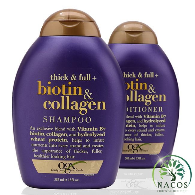 Bộ dầu gội - dầu xả chống rụng tóc Thick & Full Biotin & Collagen Shampoo & Conditioner 385ml by Nacos.vn