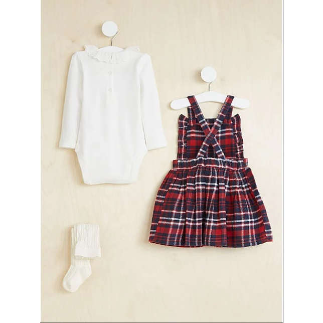 Set váy caro bánh bèo Geo UK săn sale giá cực tốt Size 6-9M đến 2-3Y