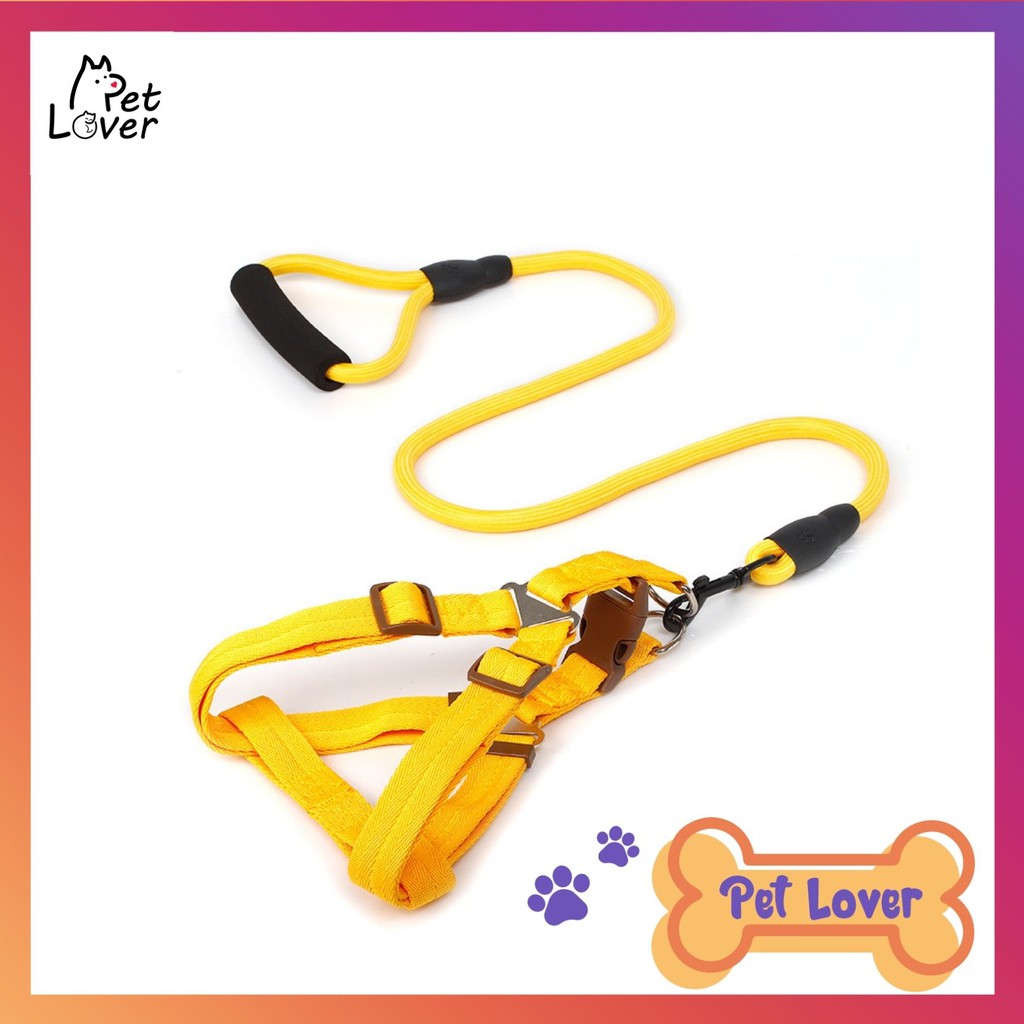 Dây dắt chó đi dạo, yếm dắt chó, chắc chắn, siêu cute