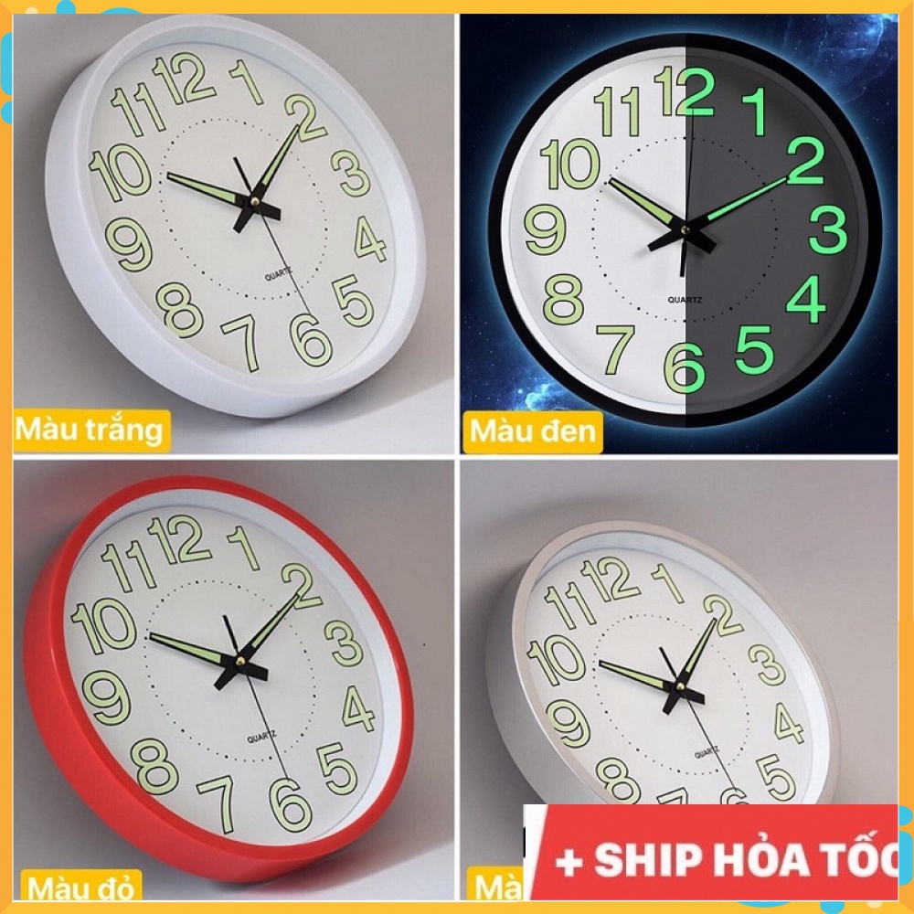 ĐỒNG HỒ TREO TƯỜNG DẠ QUANG, ĐỒNG HỒ TREO TƯỜNG KIM TRÔI, PHÁT SÁNG , Bảo Hành 12 Tháng