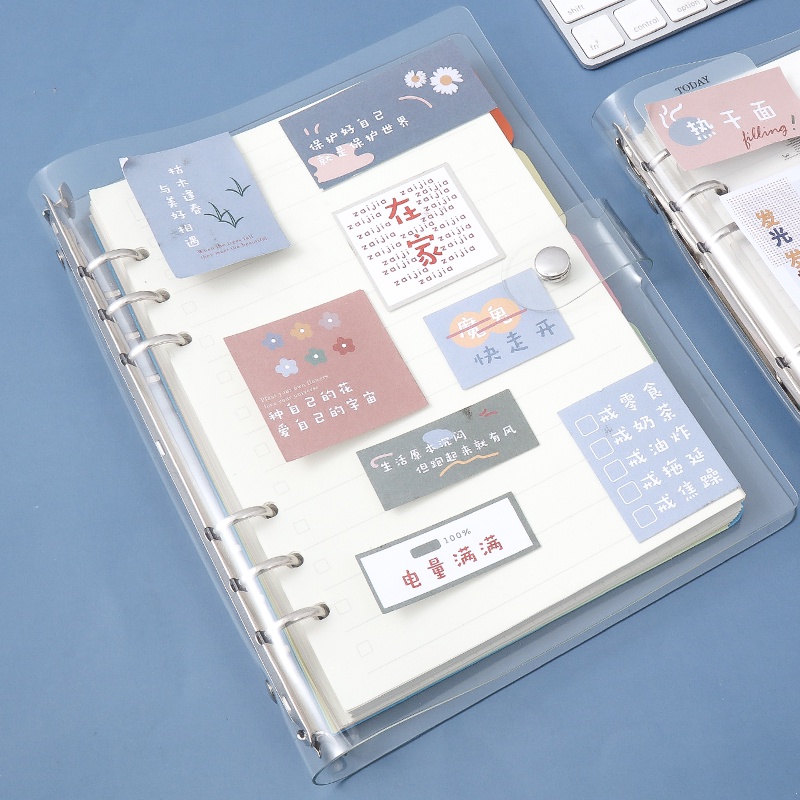 Bìa sổ còng A5 nhựa dẻo bullet journal planner binder sticker