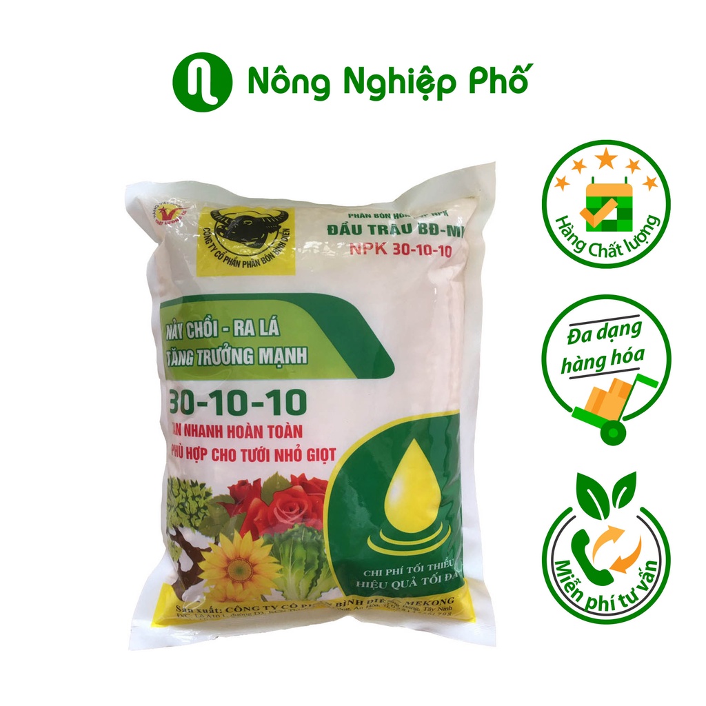 Phân bón Đầu Trâu NPK 30-10-10 - Túi 1kg