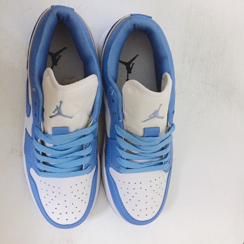 [Size 40 đến 44] Giày Force xanh trắng thấp cổ, giày Air Jordan 1 Low 'UNC Blue'