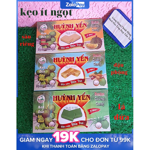 Combo 3 Hộp Kẹo dừa HUỲNH YẾN 300g 3 Vị ít ngọt