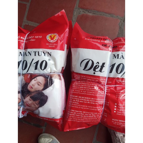 Màn tuyn chống muỗi dệt 10/10 xịn, mùng trắng mắt nhỏ cao cấp 1m2, 1m6, 1m8, 2m2
