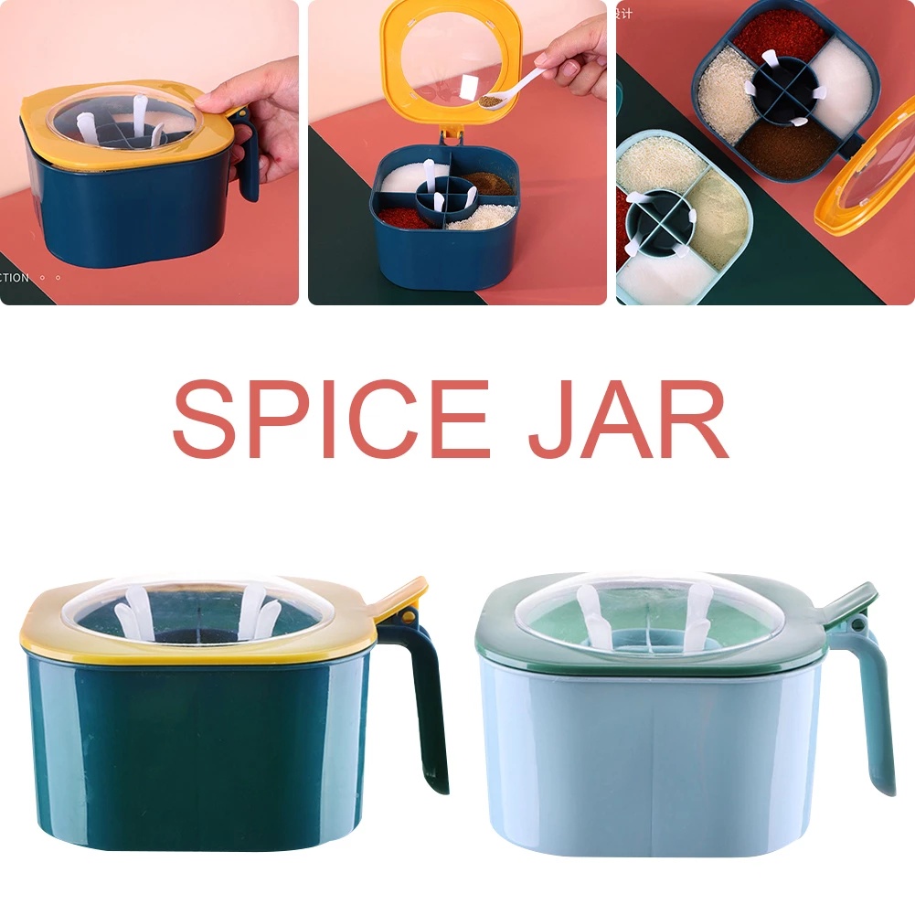 Hộp đựng gia vị 4 ngăn tiện lợi