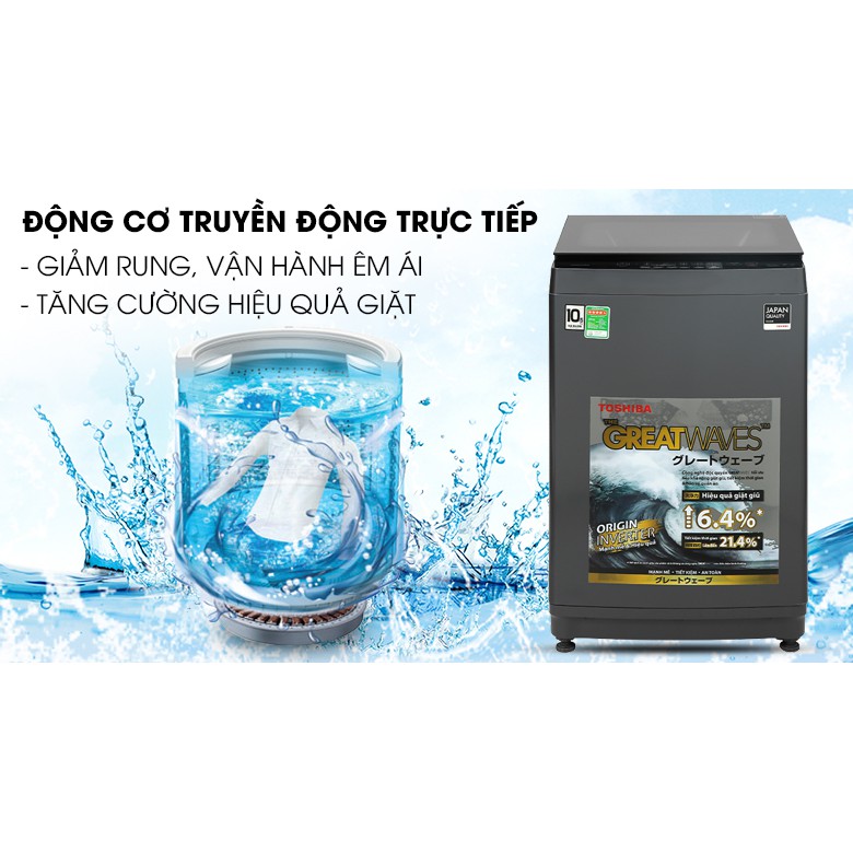 Máy giặt Toshiba Inverter 10,5 kg AW-DUK1150HV(MG) (Miễn phí giao tại HCM-ngoài tỉnh liên hệ shop)